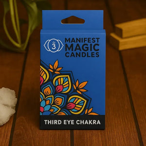 Vela pequeña de Ritual - Azul Oscuro Chakra Tercer Ojo (pack de 12)